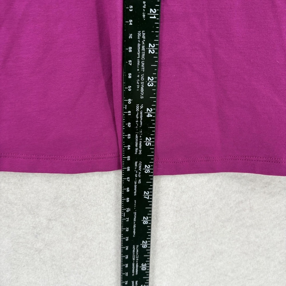 Chico's Shirt Womens 3 Purple V Neck 3/4 Tuck Balloon Sleeve Jersey Top Preppy - Picture 2 of 10
